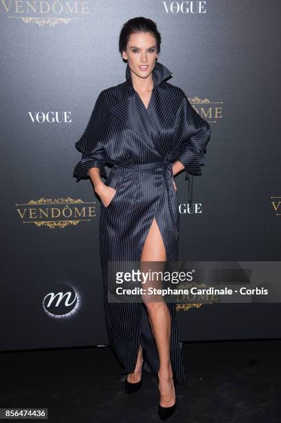 Alessandra Ambrosio attends Vogue Party as part of the Paris Fashion Week Womenswear Spring/Summer 2018 at on October 1, 2017 in Paris, France.