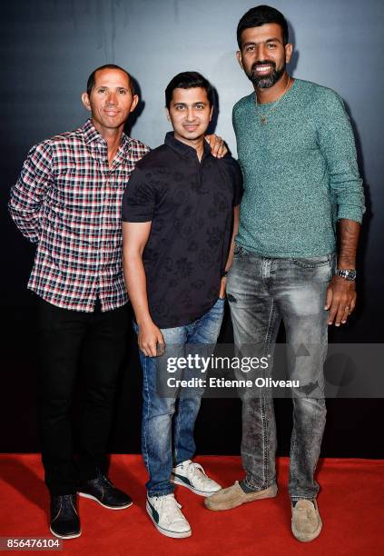 Jeff Coetzee of South Africa and Rohan Bopanna of India attends the 2017 China Open Player Party at Beijing Olympic Tower on October 1, 2017 in...