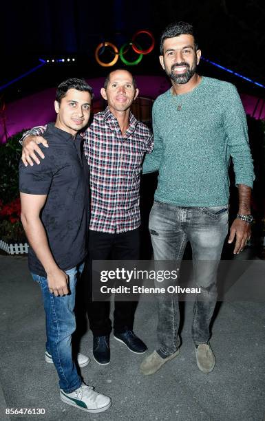 Jeff Coetzee of South Africa and Rohan Bopanna of India attends the 2017 China Open Player Party at Beijing Olympic Tower on October 1, 2017 in...