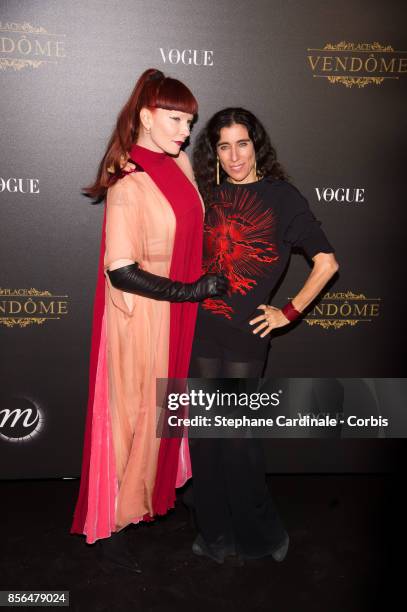 Betony Vernon and Blanca Li attend Vogue Party as part of the Paris Fashion Week Womenswear Spring/Summer 2018 at on October 1, 2017 in Paris, France.