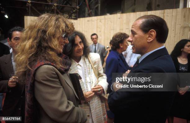 Rimini, Italy Italian singer and producer Caterina Caselli and Silvio Berlusconi during 44th National Congress of Italian Socialist party PSI