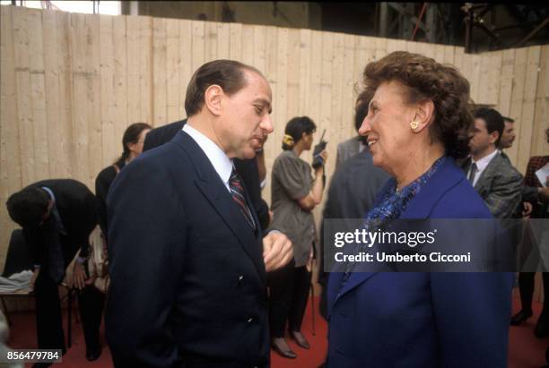 Rimini, Italy Silvio Berlusconi with Matilde Recchi during 44th National Congress of Italian Socialist party PSI