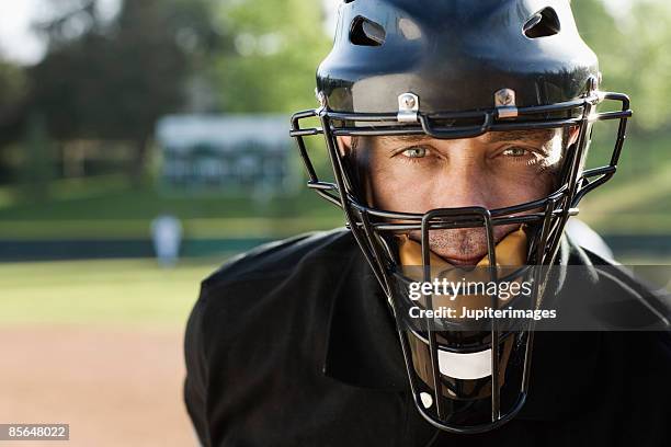 umpire on baseball field - face guard sport stock pictures, royalty-free photos & images