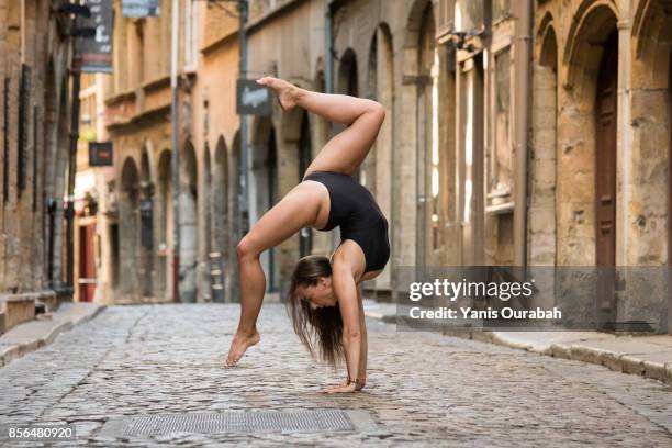 female ballet dancer dancing in lyon, france - artistic gymnastics stock pictures, royalty-free photos & images