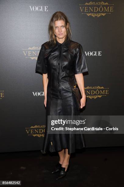 Malgosia Bela attends Vogue Party as part of the Paris Fashion Week Womenswear Spring/Summer 2018 at on October 1, 2017 in Paris, France.
