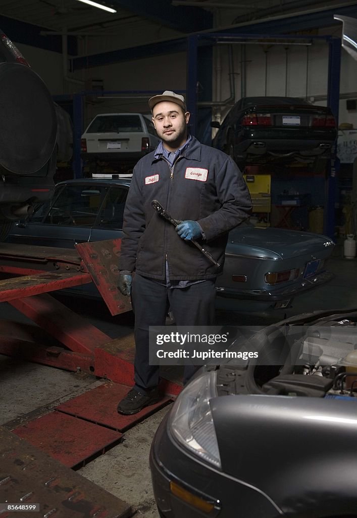 Mechanic in garage