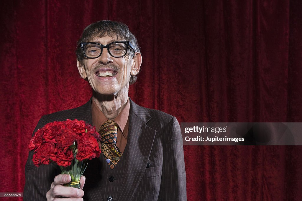 Man with carnations