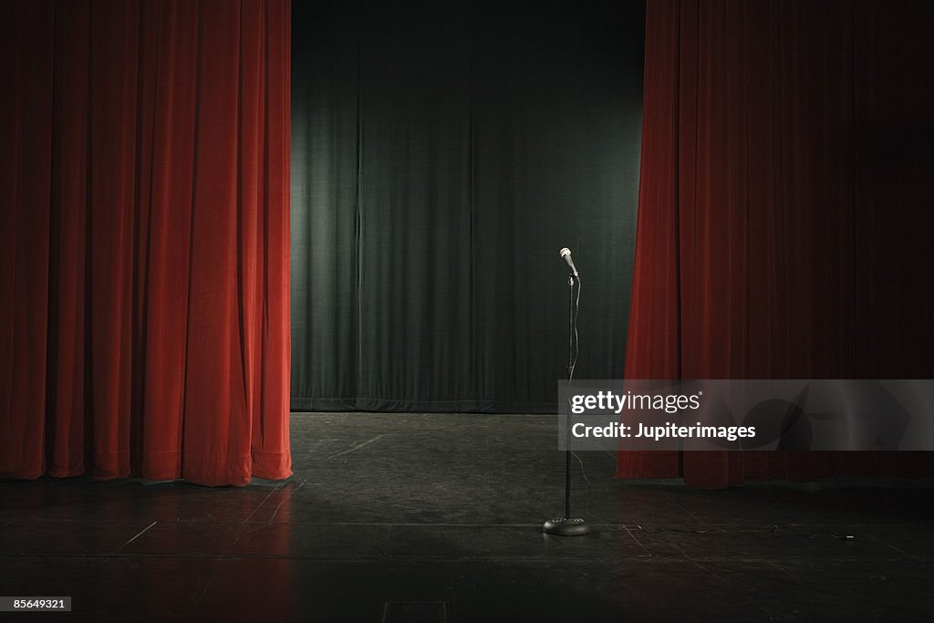Microphone on empty stage