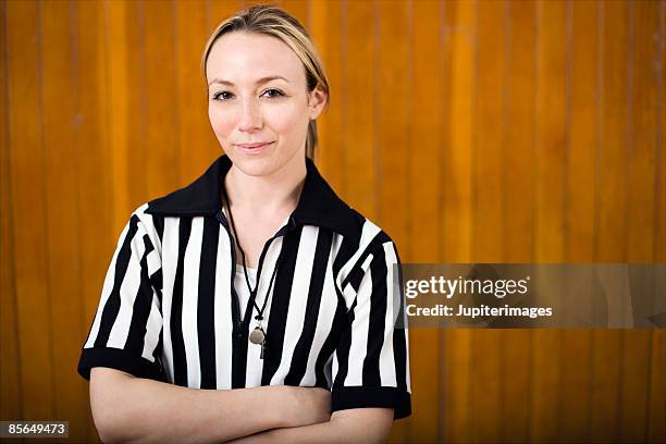 woman referee - referee stripes stock pictures, royalty-free photos & images