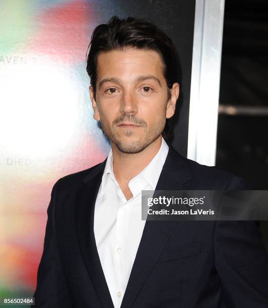Actor Diego Luna attends the premiere of "Flatliners" at The Theatre at Ace Hotel on September 27, 2017 in Los Angeles, California.