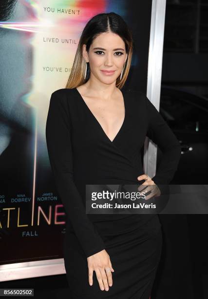 Actress Edy Ganem attends the premiere of "Flatliners" at The Theatre at Ace Hotel on September 27, 2017 in Los Angeles, California.