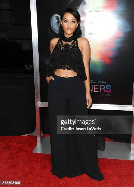 Actress Kiersey Clemons attends the premiere of "Flatliners" at The Theatre at Ace Hotel on September 27, 2017 in Los Angeles, California.