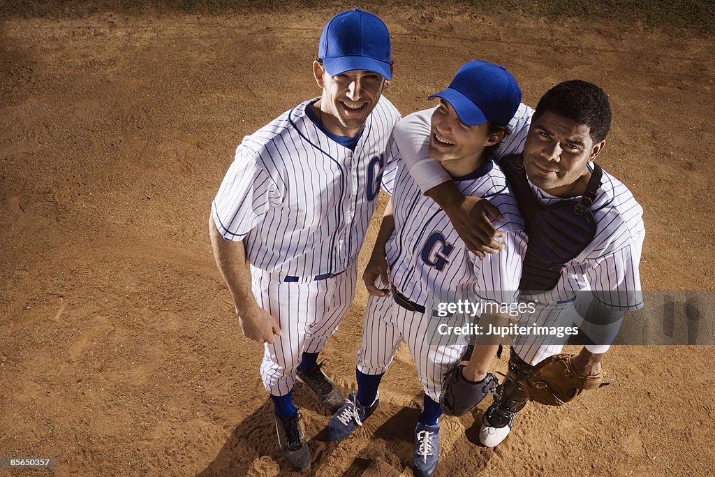 Portrait of smiling baseball players