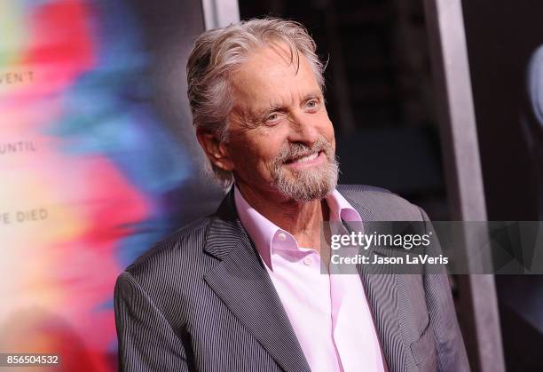 Actor Michael Douglas attends the premiere of "Flatliners" at The Theatre at Ace Hotel on September 27, 2017 in Los Angeles, California.