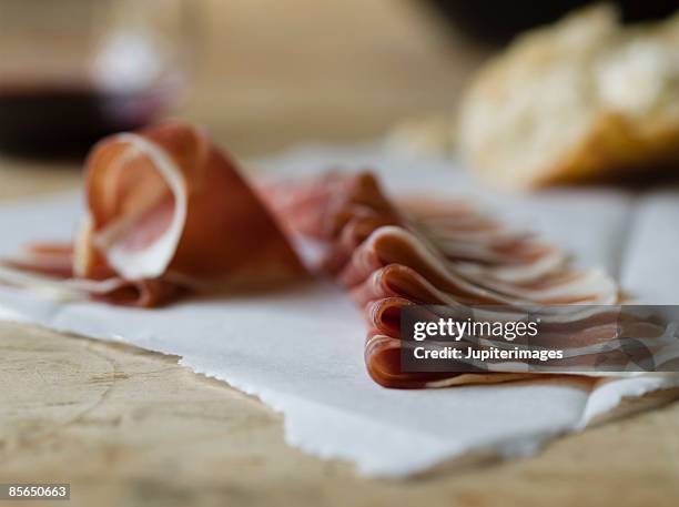 jamon liberico de bellota - butcher paper stock pictures, royalty-free photos & images