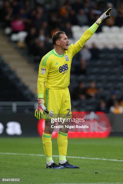 Tomasz Kuszczak of Birmingham City during the Sky Bet Championship match between Hull City and Birmingham City at KCOM Stadium on September 30, 2017...