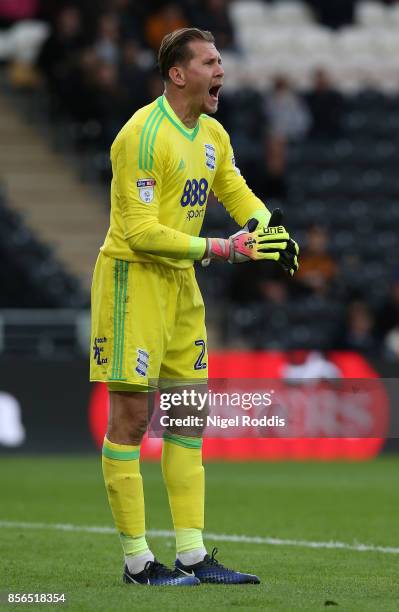 Tomasz Kuszczak of Birmingham City during the Sky Bet Championship match between Hull City and Birmingham City at KCOM Stadium on September 30, 2017...