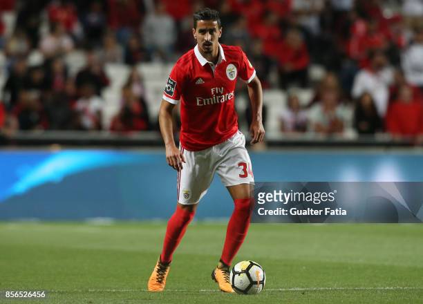 Benfica defender Andre Almeida from Portugal in action during the Primeira Liga match between SL Benfica and Portimonense SC at Estadio da Luz on...