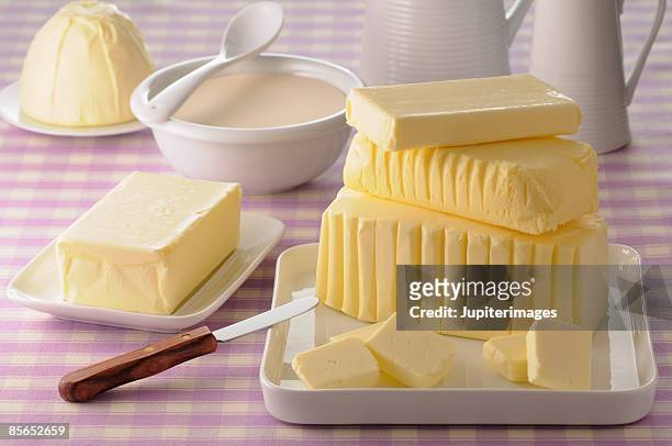 assortment of butter - cream dairy product stock pictures, royalty-free photos & images