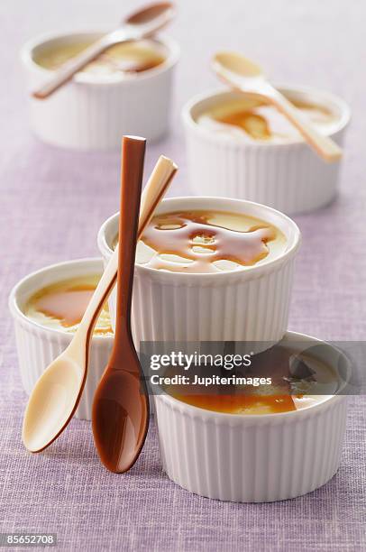 creme caramel - flan stock pictures, royalty-free photos & images