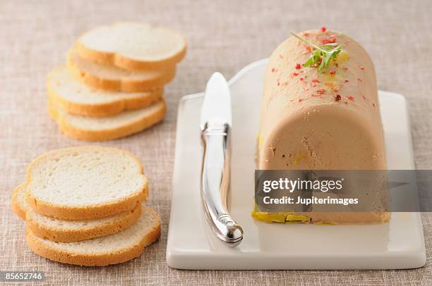 loaf of foie gras pate - foie gras stock pictures, royalty-free photos & images