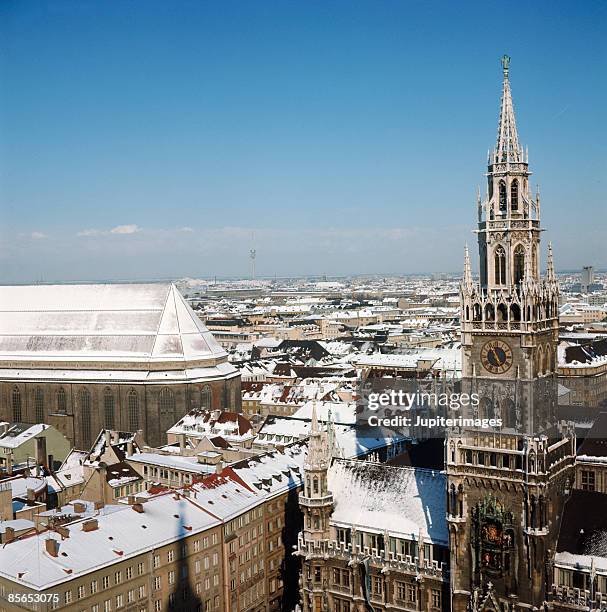 munich in winter , germany - munich marienplatz stock pictures, royalty-free photos & images