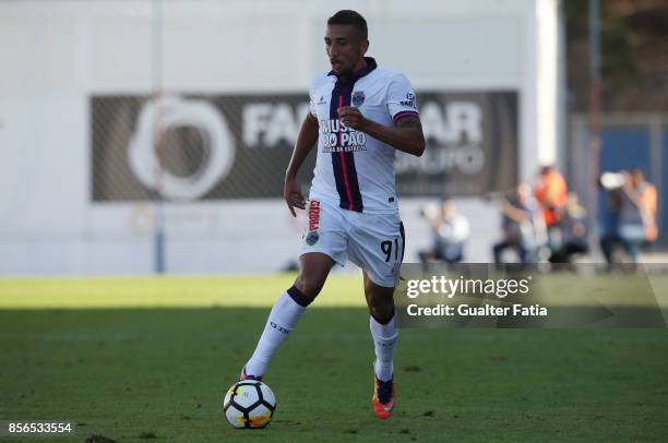 Chaves forward Davidson from Brazil in action during the Primeira Liga match between GD Estoril Praia and GD Chaves at Estadio Antonio Coimbra da...