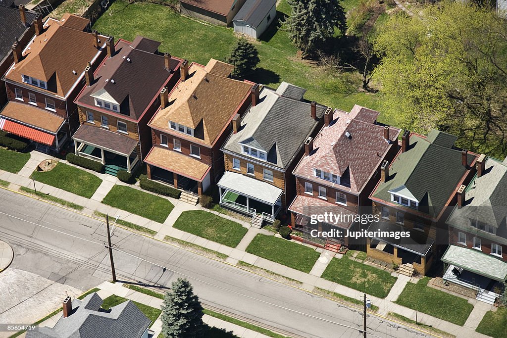 Row of identical houses