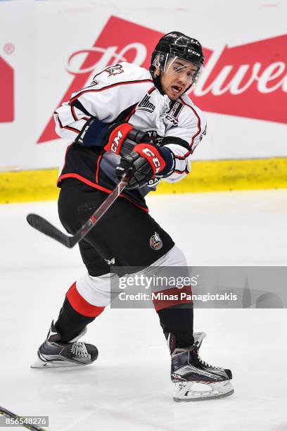 Peter Abbandonato of the Rouyn-Noranda Huskies skates against the Blainville-Boisbriand Armada during the QMJHL game at Centre d'Excellence Sports...