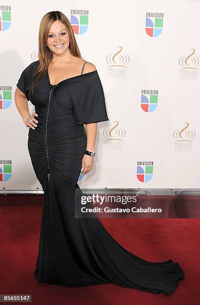 Jenni Rivera arrives at Univision's Premio Lo Nuestro a La Musica Latina Awards at Bank United Center on March 26, 2009 in Coral Gables, Florida