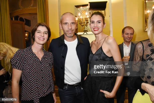 Actresses Irene Jacob, Louise Monot and actor Medi Sadoun attend the John Galliano show as part of the Paris Fashion Week Womenswear Spring/Summer...