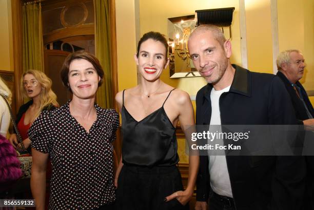 Actresses Irene Jacob, Louise Monot and actor Medi Sadoun attend the John Galliano show as part of the Paris Fashion Week Womenswear Spring/Summer...