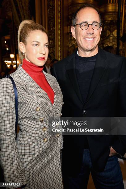 Jerry Seinfeld and wife Jessica attend the Stella McCartney show as part of the Paris Fashion Week Womenswear Spring/Summer 2018 on October 2, 2017...