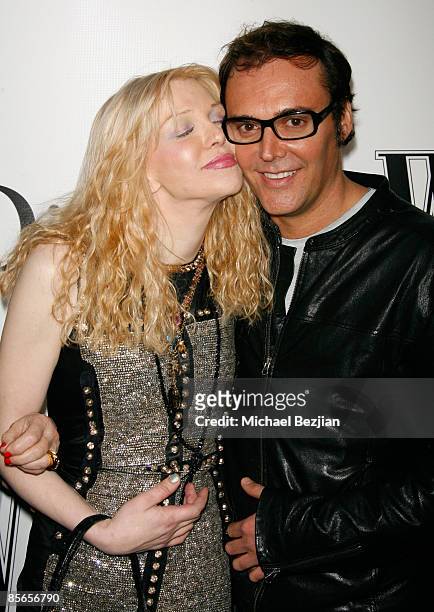 Courtney Love and photographer and director David LaChapelle arrive at the opening of The Annenberg Space For Photography on March 26, 2009 in Los...