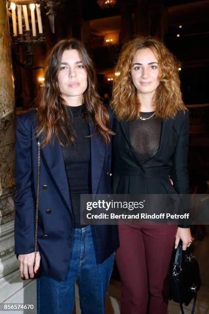 Charlotte Casiraghi and Alexia Niedzielski attend the Stella McCartney show as part of the Paris Fashion Week Womenswear Spring/Summer 2018 on...