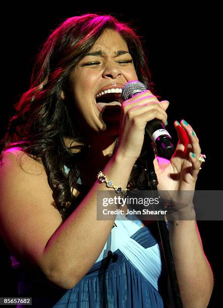 Singer Jordin Sparks performs during the "One Splendid Evening" sponsored by Carnival Cruise Lines and benefiting VH1 Save The Music held on the...