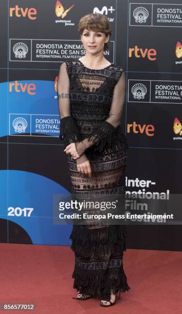 Najwa Nimri attends the red carpet of the closure gala during 65th San Sebastian Film Festival at Kursaal on September 30, 2017 in San Sebastian,...