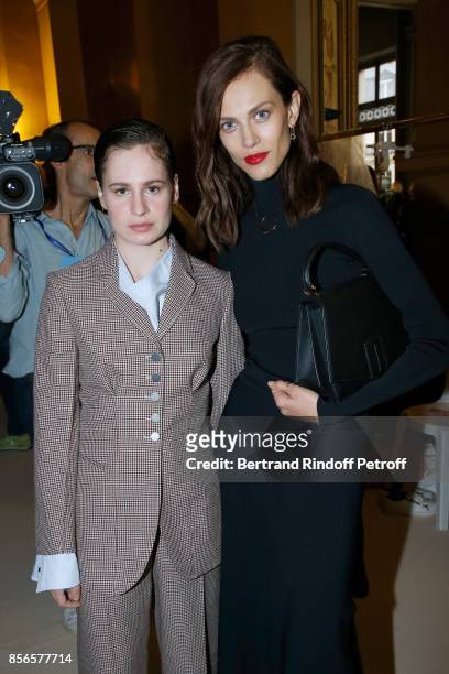 Singer of "Christine and the Queens" Eloise Letissier and Aymeline Valade attend the Stella McCartney show as part of the Paris Fashion Week...