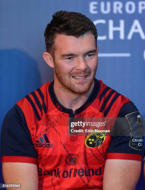 Dublin , Ireland - 2 October 2017; Peter O'Mahony of Munster in attendance at the European Rugby Champions Cup and Challenge Cup 2017/18 season...