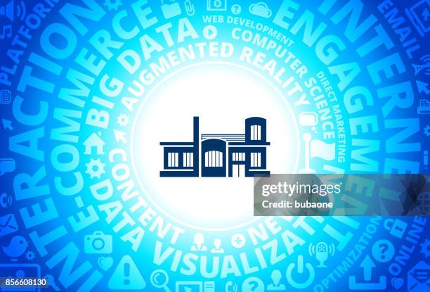building icon on internet modern technology words background - house key pattern stock illustrations