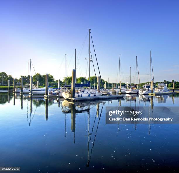 boats moored at harbor against sky - vertical - amelia island stock pictures, royalty-free photos & images
