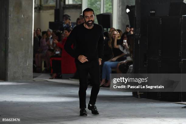 Giambattista Valli walks the runway during the Giambattista Valli Paris show as part of the Paris Fashion Week Womenswear Spring/Summer 2018 on...