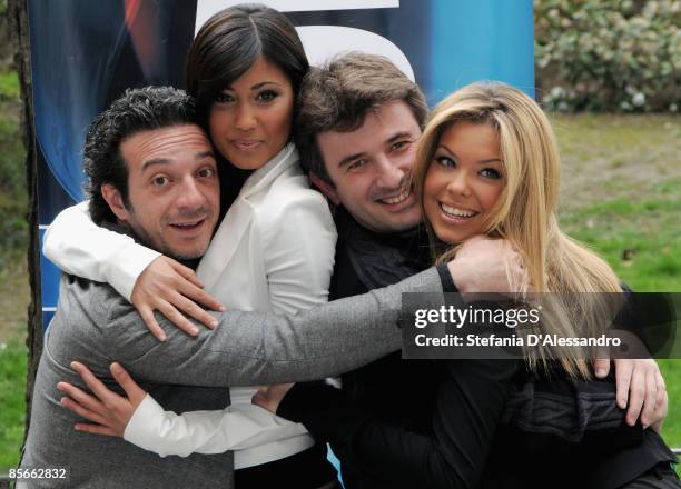 Salvatore Ficarra, Federica Nargi, Valentino Picone and Costanza Caracciolo attend the 'Striscia La Notizia' Press Conference on March 27, 2009 in...