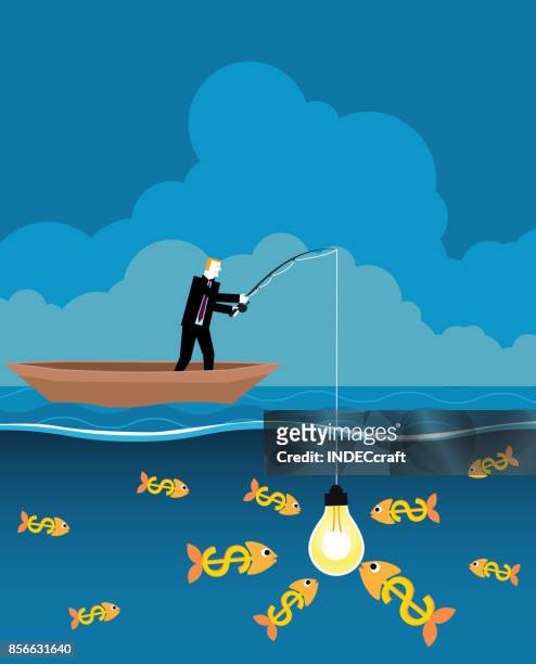business talent - fish in bulb stock illustrations