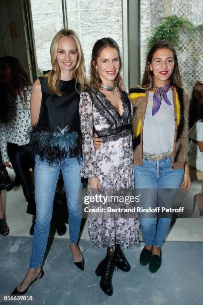 Lauren Santo Domingo, Eugenie Niarchos and Margherita Missoni attend the Giambattista Valli show as part of the Paris Fashion Week Womenswear...