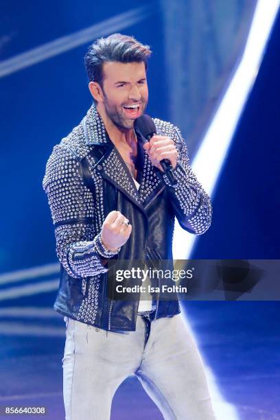 German singer Jay Khan performs during the tv show 'Willkommen bei Carmen Nebel' at TUI Arena on September 30, 2017 in Hanover, Germany.