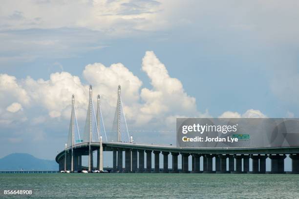 penang bridge day view - penang stock pictures, royalty-free photos & images