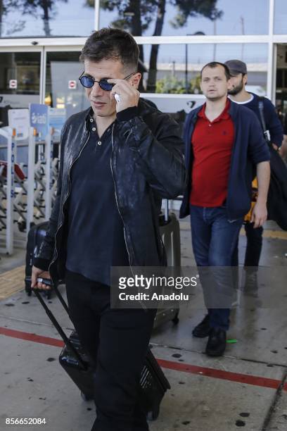 Emre Belozoglu of Turkey arrives in Antalya with Turkish National Football Team ahead of the 2018 FIFA World Cup qualification Group I matches...