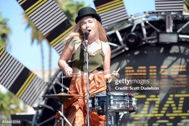 Singer Solange Kaye Marie Igoa of the band Bearcoon performs onstage during the 2nd annual Music Tastes Good Festival at Marina Green Park on October...