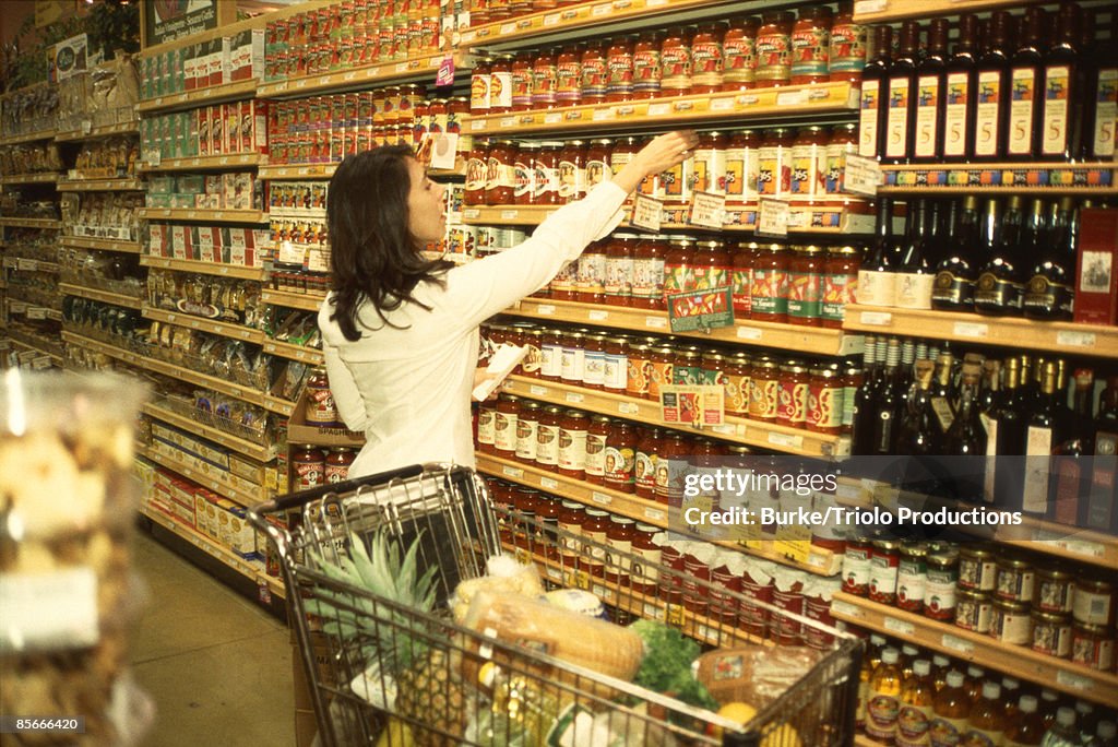 Woman shopping for groceries